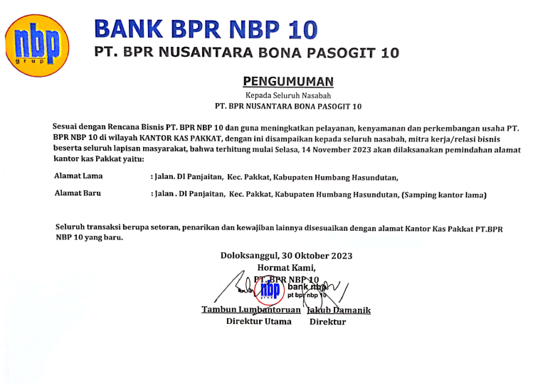 Perpindahan Kantor Kas Pakkat